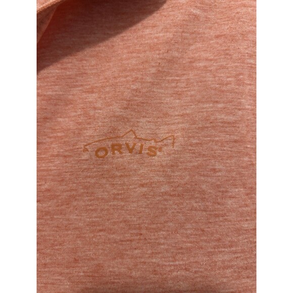 Orvis Trout Bum Shirt Large 1/4 Zip Light Orange Top Long Sleeve Hiking Fishing - Picture 2 of 7